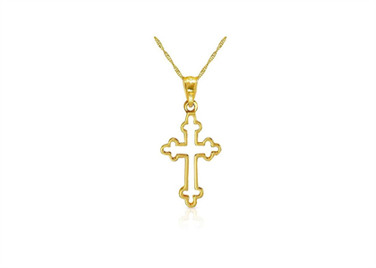 Gold Plated Cut Out Cross Pendant